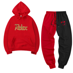 Setelan Kaos Cewek Remeja  / Kaos Sweatershirt Sablon Digital Premium Motif JUST RELAX