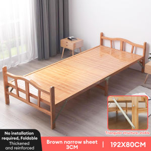 LACCOHUG Folding Bed Baby/Single/Queen Bamboo Bed Frame Single Folding Bed Heavy Duty