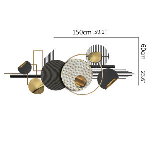 Modern Metal Wall Art 150×60cm Light Luxury Iron Wall Hanging Decor for Living Room Sofa Background Study Room Wall Ornament