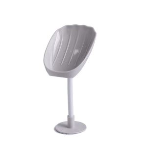 WH Soap Dish Bendable Plastic Soap Container Box Kitchen Bathroom Accessories Draining Wall-Mounted Sucker Drain Soap Holder Toilet Laundry Supplies Tray