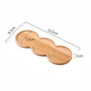 Modern Bamboo Storage Tray Decorative Holder for Bathroom Bedroom Vanity and Home Organization
