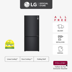 [Free $50 Grocery Voucher] LG Bottom Freezer Refrigerator GB-B4215MC 421L | Smart Inverter Compressor | Multi Air Flow