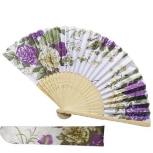 Large Folding Hand Fan Vintage Floral Fan for Women Girls Wedding Festival Dance Gift Performances Home Decorations