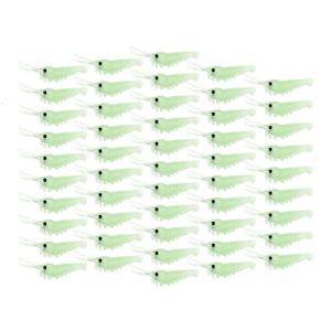 50Pcs Soft Shrimp Lures Simulation Prawns Saltwater Soft Prawns Fishing Lures Soft Shrimp Baits