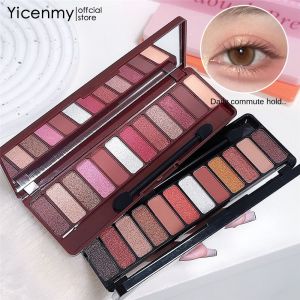 LAMEILA 12-สี Eyeshadow ซีเมนต์พาเลต Matte Earth-tone Milk Tea Palette สี Double Eye Palette