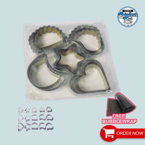 PROMO CETAKAN KUE KERING Cookie Cutter Stainless Steel Aneka Bentuk - ISI 15 PCS