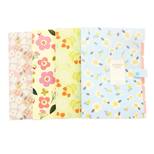 Flower Pattern File Folder 6 Pockets Expandable Folder Letter Size Document Organiser 325x240mm for School Office