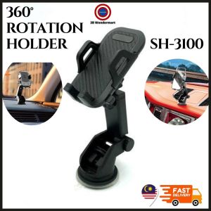TSG SH-3100 - 360° Rotating Easy OneTouch Car Phone Holder with Long Neck Adjustable Car Mount for Dashboard & Windshield