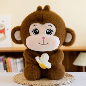 BEIBEI Fluffy Banana Monkey Plush Toy Stuffed PP Cotton Banana Monkey Doll Plushie Toy Kawaii Monkey Stuffed Doll Kids Gift