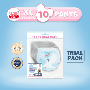 Napnap Baby Diapers PANTS MEDIUM LARGE XL XXL TRIAL PACK 10pcs Ultra Absorbent No Leaks Soft and Breathable