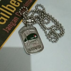 Gilbart Army Store: Kalung Raider Merah Putih Cor Dogtag Pria Anti Karat Titanium Liontin Tni AD