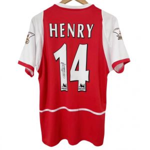 Áo thun thể thao hàng đầu in chữ ký 0203 Arsenal nhà Retro áo chuyên nghiệp 14 Henry người hâm mộ bóng đá bộ sưu tập quà tặng cổ điển