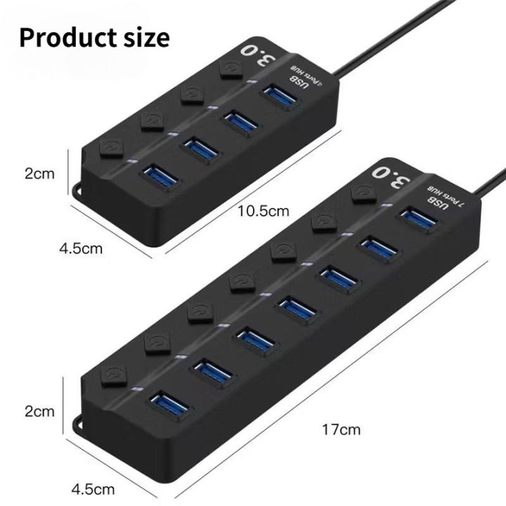 Usb%203.0%20Hub%20Super%20High%20Speed%20Multi%20Usb%20Hub%204%20Port%20/%207%20Port%20Expander%20For%20PC%20Computer%20Accessories%20Laptop%20-%20Image%202