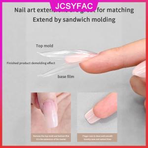 JCSYFAC 180 cái hộp bánh sandwich kép móng tay hình thức 15 Kích thước mở rộng-Hình thức kép Quan Tài hạnh nhân Nail hình thức Salon Nail Art công cụ