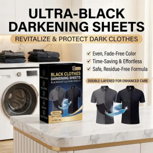 Black Dye Sheets/Enhances Black Color And Restores Faded Black Clothes/Gentle On Fabric For Laundry/Home Use Black Color Booster