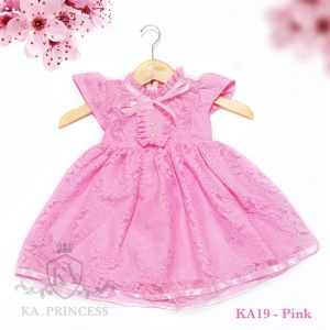 Baju Bayi Warna Pink 0 6 Bulan GRATIS PITA Gaun Baby Pink 6 12 Bulan Dress Anak Perempuan 1 Tahun Import Korea Bahan Premium VWP02