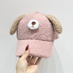 ARTMU Warm Lamb Wool Baseball Cap Thicken Doggie Ear Winter Peaked Cap Cute Korean Style Puppy Baseball Hat Female