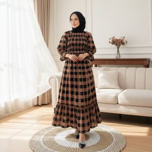 GAMIS KOTAK MAXI NIRMALA AYANA KARET KERUT WANITA SYARI GL FASHION