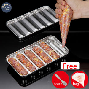 Cheer Life 304 Stainless Steel 6 Grids Sausage Maker DIY Sausage Making Mold Handmade Ham Hot Dog Mold Baby Food Molds Kitchen Accessories