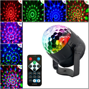 LED Stage Ball Light New 7 Colors Mode RGB LED Party Effect Disco Ball Light Stage Lighting with Remote Controller Disco Light For Room