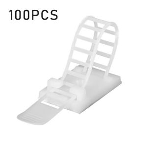 100Pcs Klip Pengikat Perapih Kabel Flexible Cable Tie Holder Organizer Penjepit Kabel Tempel Wire Clamp Kabel Klem Clip