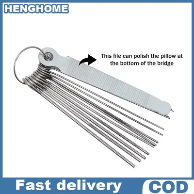 HENGHOME 1Set Guitar Nut Slotting File Kit DIY Slot Saw Rods Filing Set Luthier Stringed Instrument Guitar Accessories Guitar Repair Tool