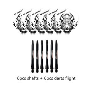 6pcs 45mm Aluminium Dart Pin Shafts with 6pcs Dart Flights