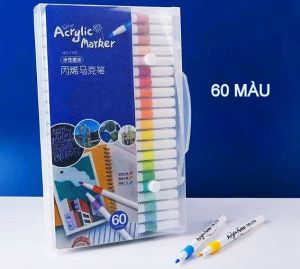 Bút Màu Acrylic Marker Vẽ Trên Mọi Chất Liệu Có Bộ 36/48/60 Bút Màu Acrylic Chống Nước