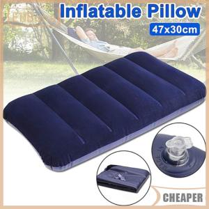 [COD] EHBqna SPORTS หมอนเป่าลมพับได้พกพาได้47x30ซม. หมอนนุ่มสำหรับการเดินทางนอกบ้าน