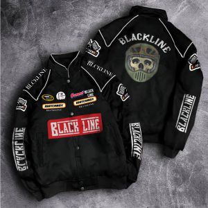 JAKET NASCAR RACING PRIA FULL BORDIR BLACK LINE TERBARU