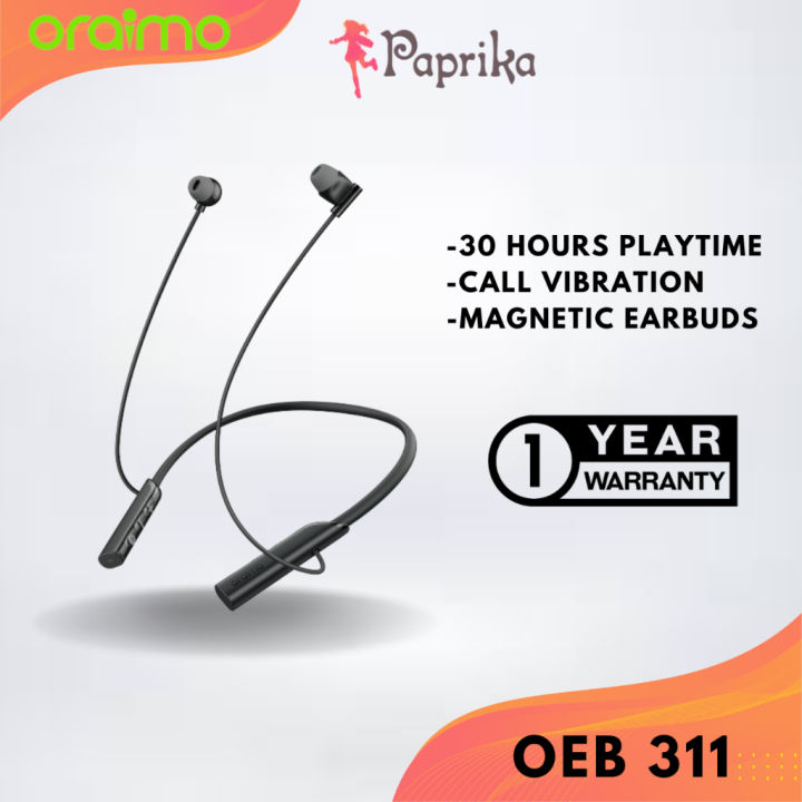 ORAIMO OEB-311 Call Vibration Alert Neckband Sport Waterproof Bluetooth Magnetic In Ear ENC Earbuds Wireless Earphone | Lazada ORAIMO OEB-311 Call Vibration Alert Neckband Sport Waterproof Bluetooth Magnetic In Ear ENC Earbuds Wireless Earphone | Lazada