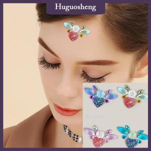 [huguosheng] สติ๊กเกอร์แทททูแบบ3D สำหรับตกแต่งหน้าเป็นประกายสติกเกอร์พลอยเทียมตกแต่งร่างกายศิลปะบนเวทีเครื่องมือตกแต่งเครื่องสำอาง