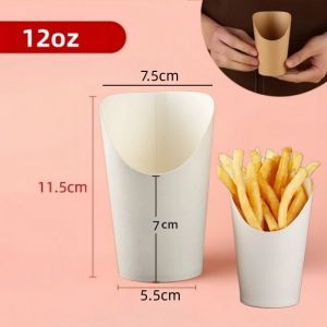 12oz & 14oz Disposable French Fries Paper Cup Baking Egg Waffle Cup Food Tray Kraft Paper Cup