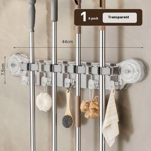 Xiaozhubangchu Cây lau nhà gắn tường kẹp núm hút cao su móc miễn phí đục lỗ giá cố định Chổi lau nhà phòng tắm mạnh mẽ