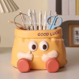ZZSA Creative and Fun Paper Bag Capacity Pen Holder Ornament Office Desktop Storage Good Items Decoration 7P3H9