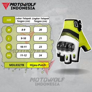 Sarung Tangan Motor Kulit Half Karbon Protector Motowolf 0327B