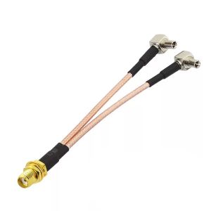 Pigtail TS9 to RP SMA RPSMA Male Female Kabel Pigtail TS9 Ke SMA Female Konektor RF Adapter Pigtail TS9 Ganda Cabang Mimo Modem