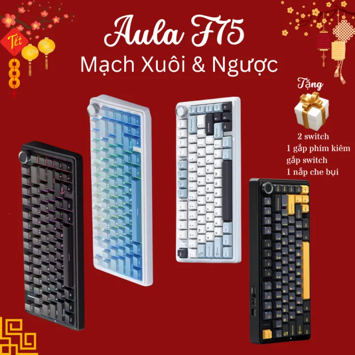 Bàn phím cơ không dây Aula F75, Hotswap 5 pin, 3 Modes, Led RGB, Gasket 5 lớp, đã custom bởi Nhà Sản Xuất | BigBuy360 - bigbuy360.vn Bàn phím cơ không dây Aula F75, Hotswap 5 pin, 3 Modes, Led RGB, Gasket 5 lớp, đã custom bởi Nhà Sản Xuất | BigBuy360 - bigbuy360.vn