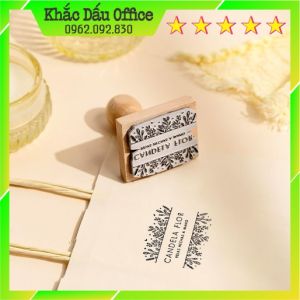 Con Dấu cán gỗ loại nhỏ đóng tem thư đóng nhật ký cá nhân thương hiệu cửa hàng shop online size nhỏ in ấn dễ dàng