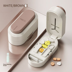 BHQ 3 in1 Pill Cutter Storage Box 1/2 1/3 1/4 Precise Drug Divider Organizer Reusable Medicine Container