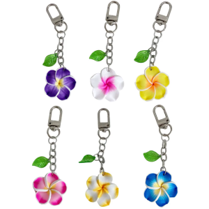 Sunflower Keychain Frangipani Style Keyring Cartoon Colorful Flower Key Chain Car Pendant Accessories Birthday Present