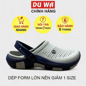 Dép sục nam quai ngang chính hãng DUWA chất liệu eva nhẹ êm đế chống mòn trơn trượt không thấm nước lỗ trơn
