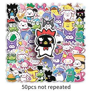 สติกเกอร์ Sanrio จำนวน50ชิ้น Kuromi My Melody KEROKERO KEROPPI Hello Kitty สติ๊กเกอร์ลายการ์ตูนของขวัญสำหรับเด็กๆ