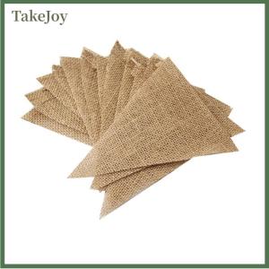 TakeJoy 13 Flags Vintage Jute Hessian Burlap Bunting Banner Wedding party Photography Props Celebration Party Decoration Banner