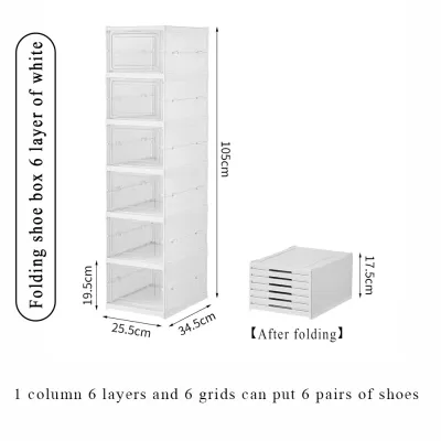 Size Shoe Box Storage Hard Case Organizer Clear Plastic Stackable Foldable Shoe Holder Flip-open Shoe Cabinet Organizer Box Student Dormitory Assembled Dustproof and Moisture-proof Shoe Rack