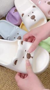 EVA Slippers For Children And Parents Cute Cartoon Indoor Home Use Non-Slip Bathroom Bathing Slippers For Men And Women Summer Cool Slippers