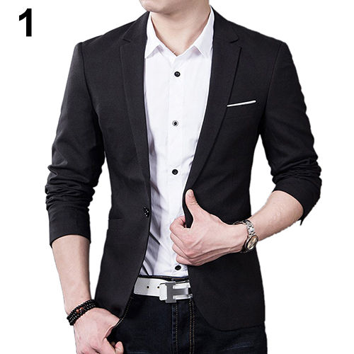 Men's Formal Slim Fit Blazer Jacket | One-Button Lapel