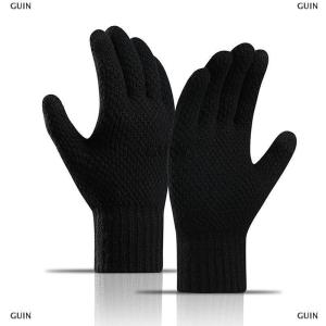 🎈🎀【Low price】GUIN 2025 New Mens Warm Gloves Winter Touchscreen Plus Fleece Gloves Cold Warm Wool Knitted Gloves