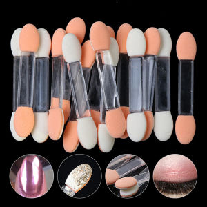 10pcs Nail Mirror Powder Brushes Double Sided Eyeshadow Applicator Disposable Sponge Brushes Kit Makeup