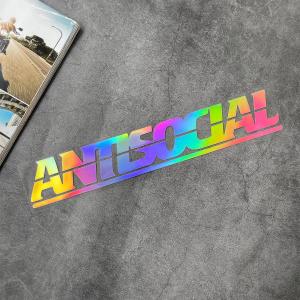 Antisocial Reflective Waterproof Sticker for Toyota TRD GR Perodua Anti social Car Motorcycle Body Bumper Window Windshield Decorative Decal Motorcycle Accessories